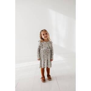 NEW BABYSPROUTS long sleeve ruffle dress in botanical